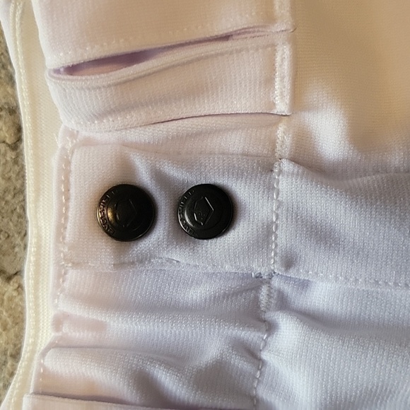 White straight leg Baseball Pants with stripe - Picture 3 of 7